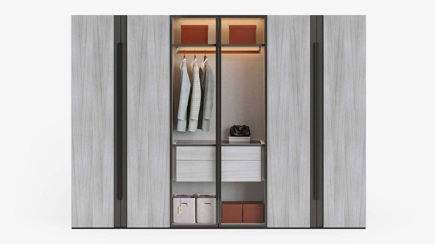 Шкаф с комбинированным фасадом - Гардеробная "Манхэттен" от Екатерины Елизаровой и Giulia Novars