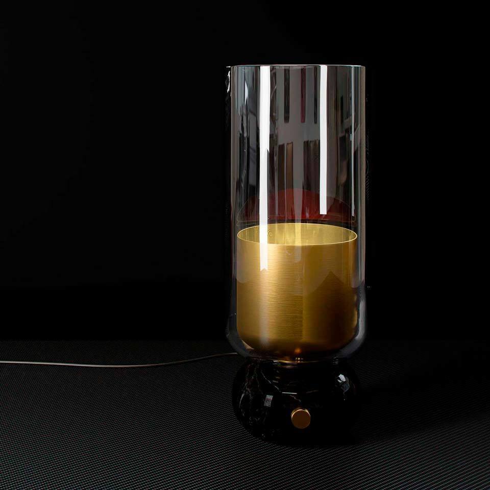Uplight Table Lamp with Glass Shade - Andromeda Flute by Ekaterina Elizarova
