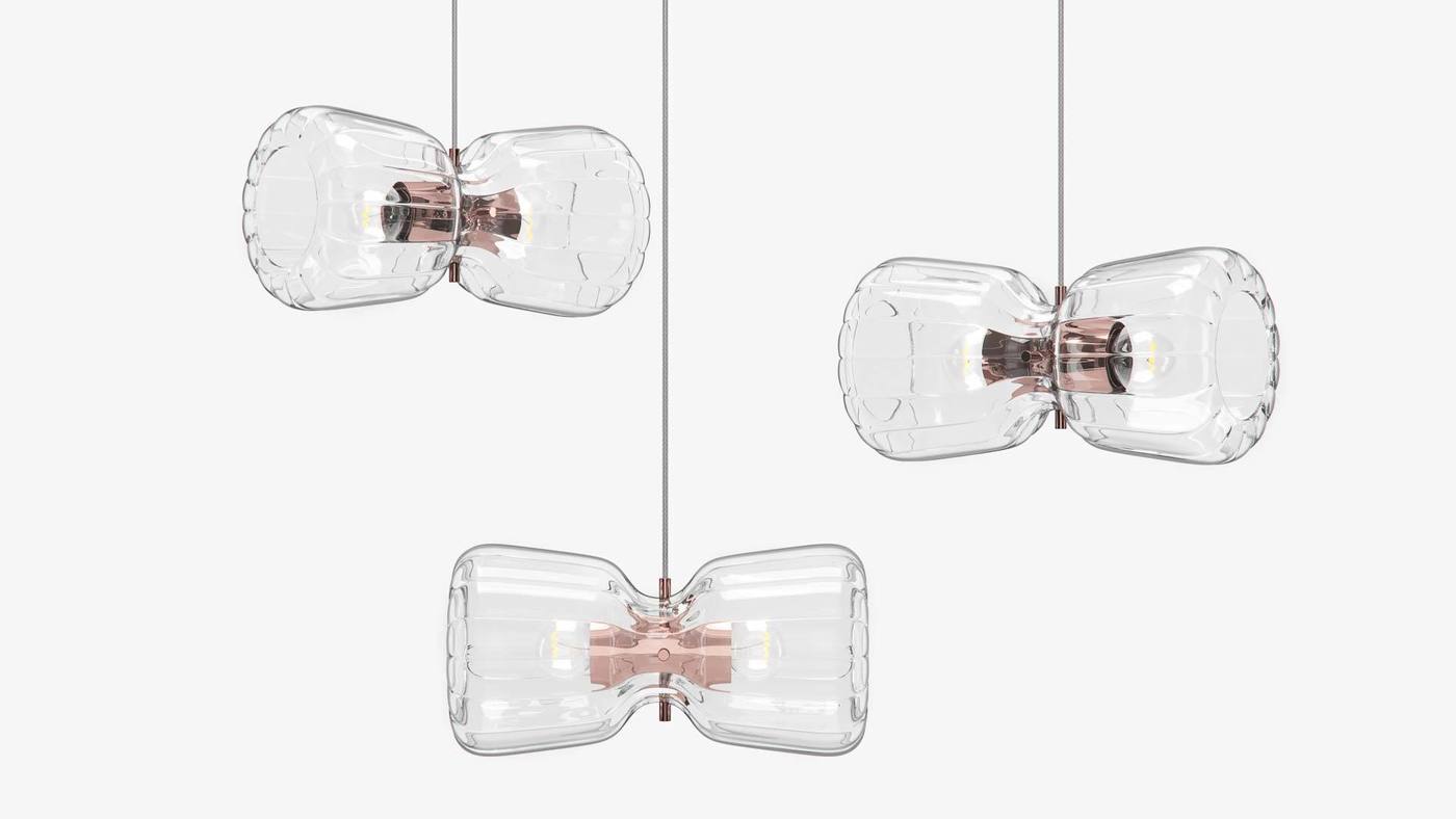 Designer Double Glass Pendants- Butterfly by Ekaterina Elizarova