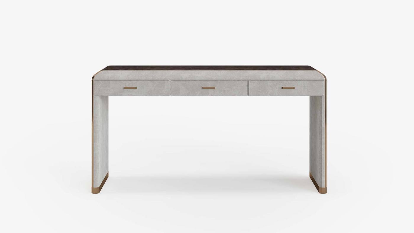 Серый консольный столик с гладкой обивкой - Orion Console от Екатерины Елизаровой и Capital Collection