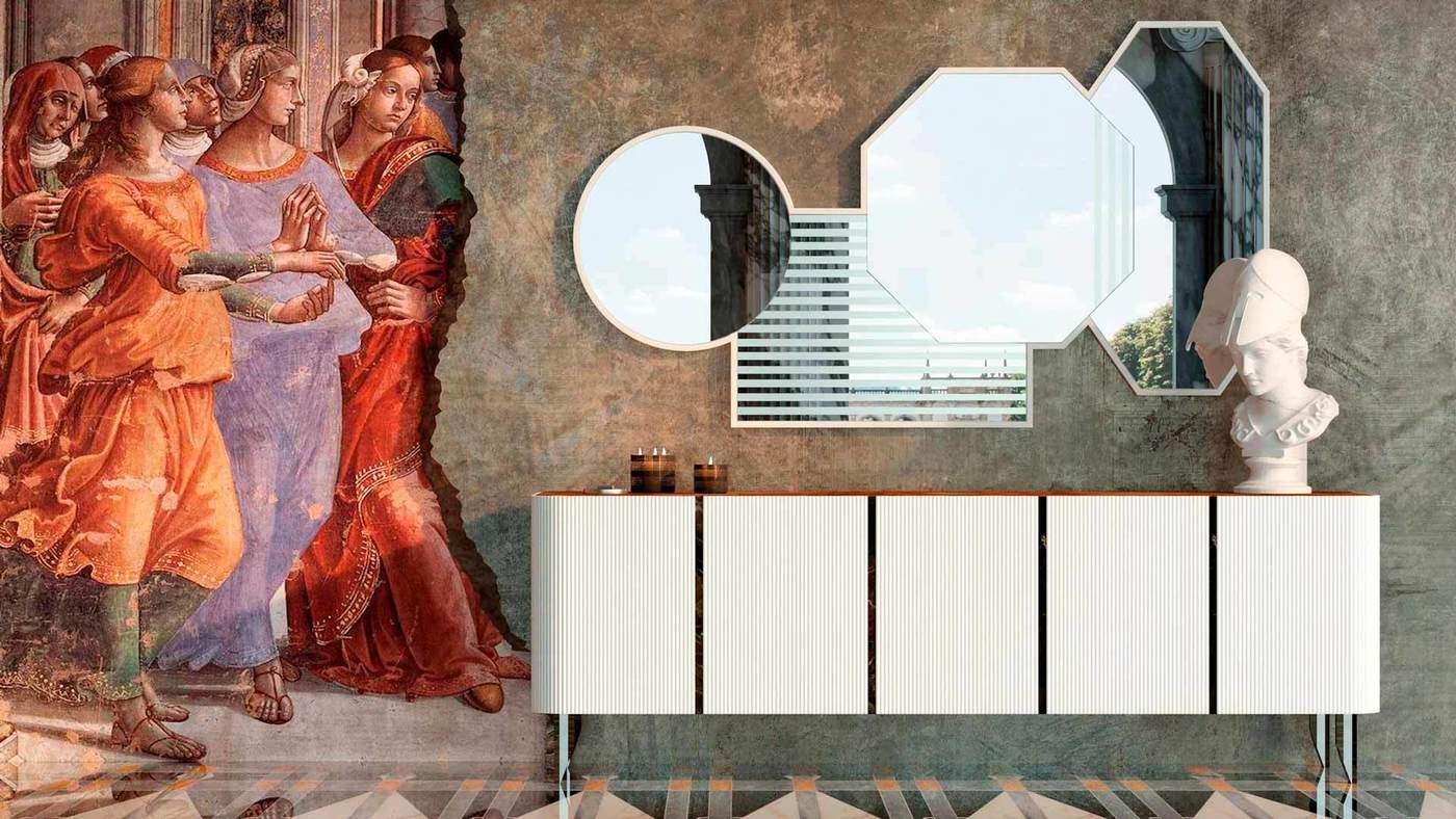Дизайнерское настенное зеркало в интерьере - Crystalista 3 от Екатерины Елизаровой