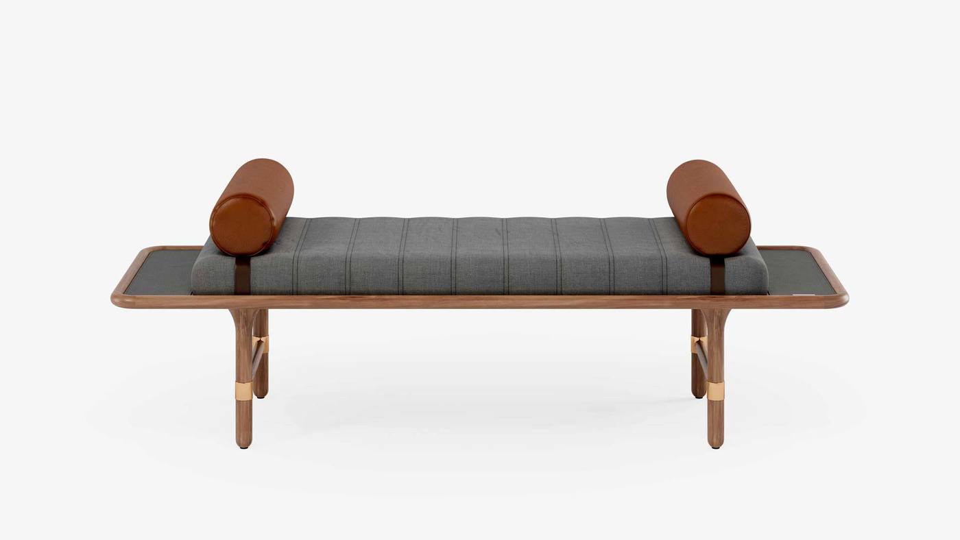 Upholstered Bench with Bolsters - Manhattan Daybed by Ekaterina Elizarova