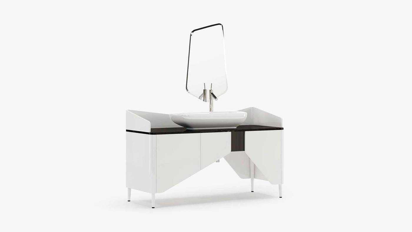 Дизайн-концепт столика с раковиной и зеркалом - Kilt от Екатерины Елизаровой