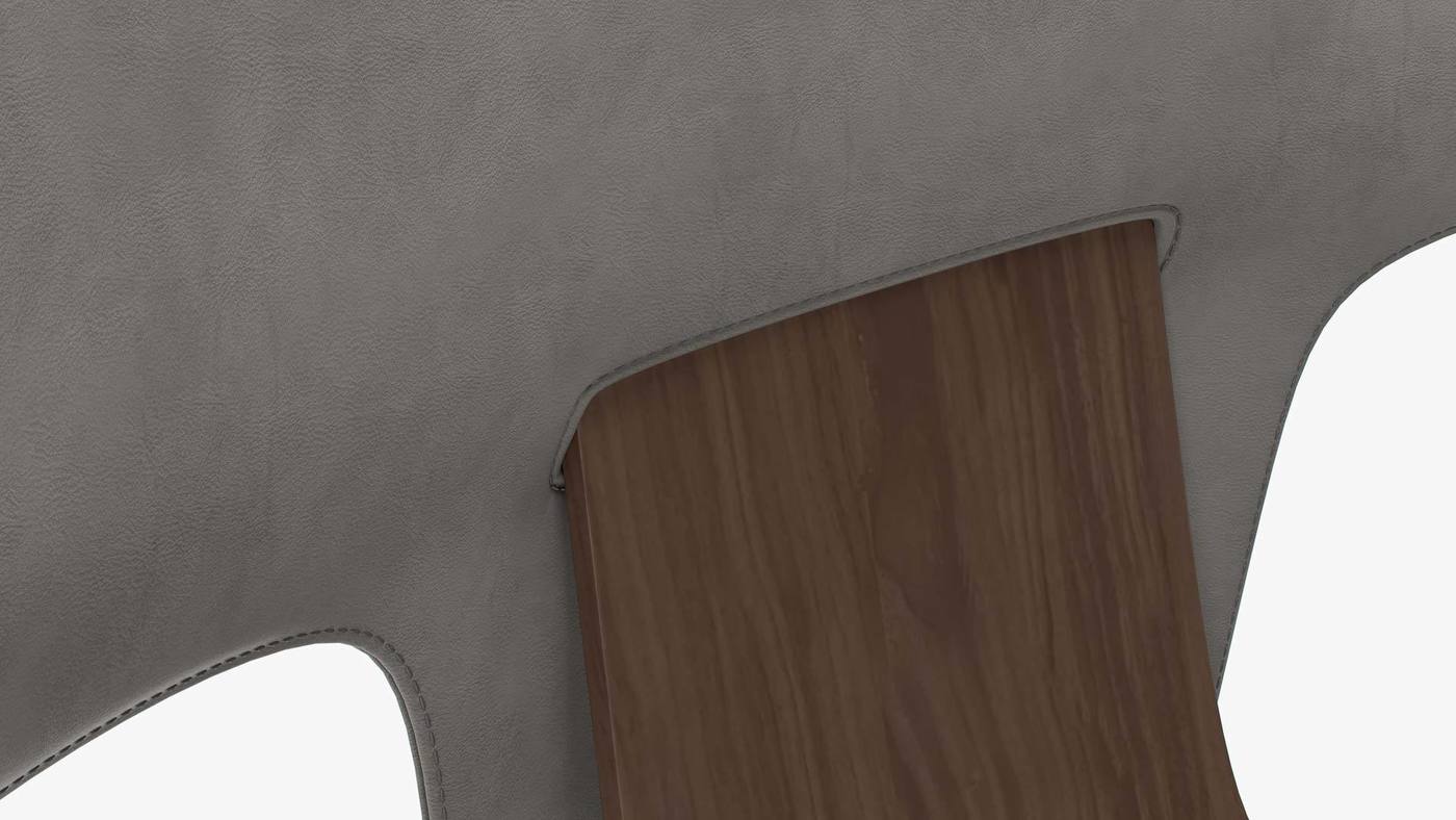Дизайнерское кресло, обитое серой кожей - Orchid от Екатерины Елизаровой