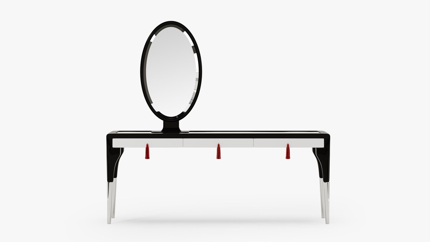 Modern Dressing Table with Oval Mirror - Secret Passion 2.0 by Ekaterina Elizarova