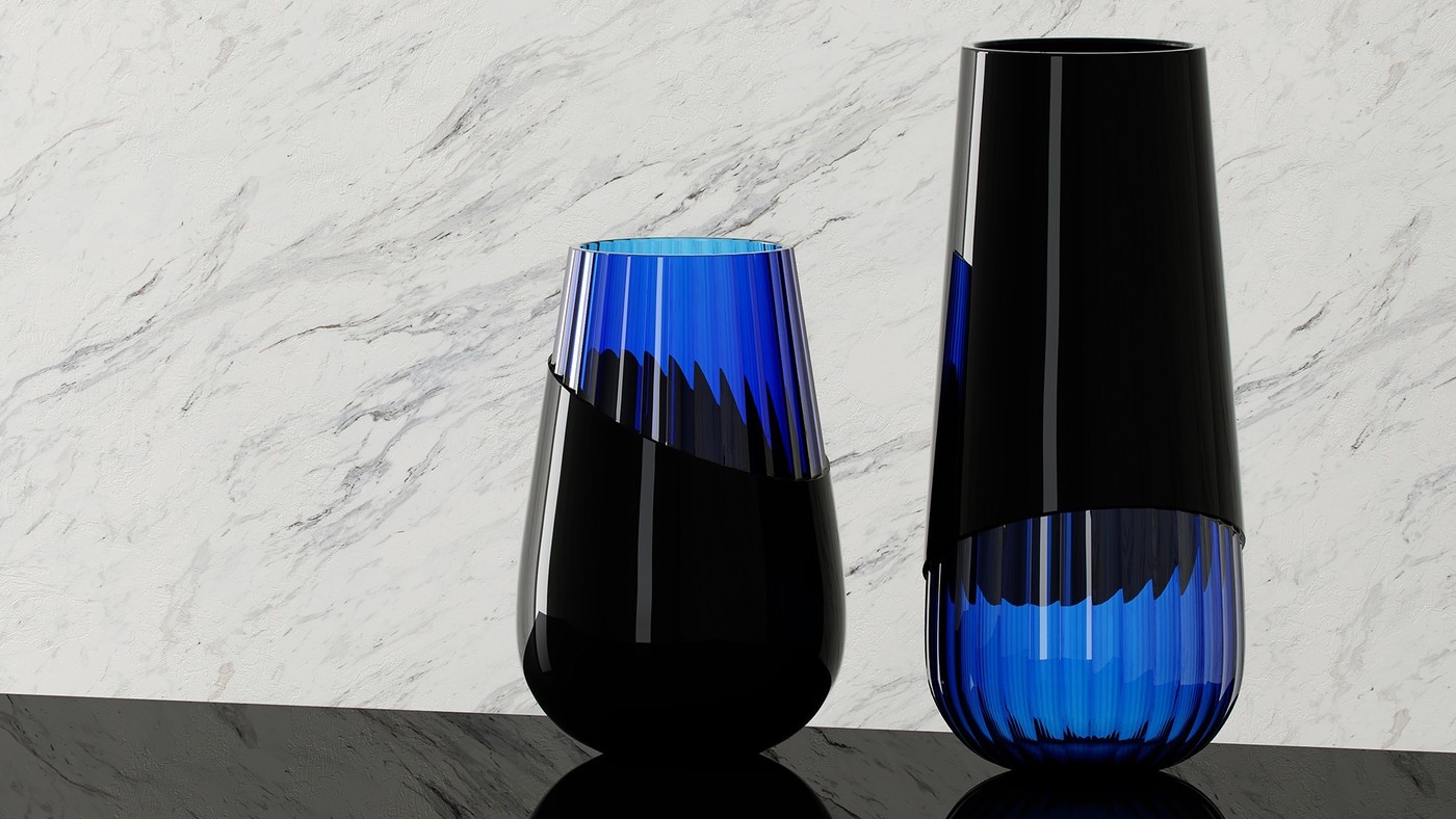 Designer glass vases concept