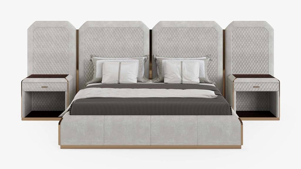 Modern Designer Double Bed with Headboard | Orion by Ekaterina Elizarova